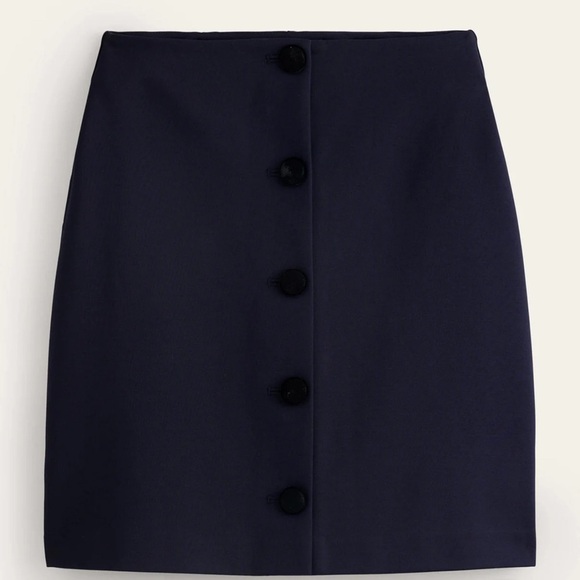 NEW Boden Buttoned Ponte Mini Skirt Navy 6 - Picture 11 of 11